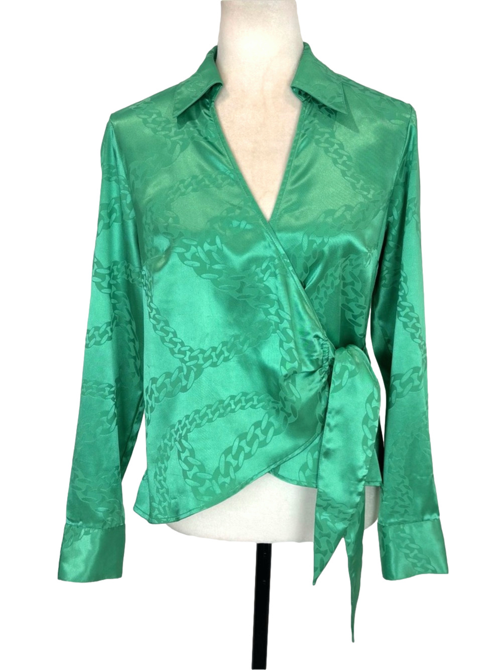 Maison d'Amelie green chain motif blouse